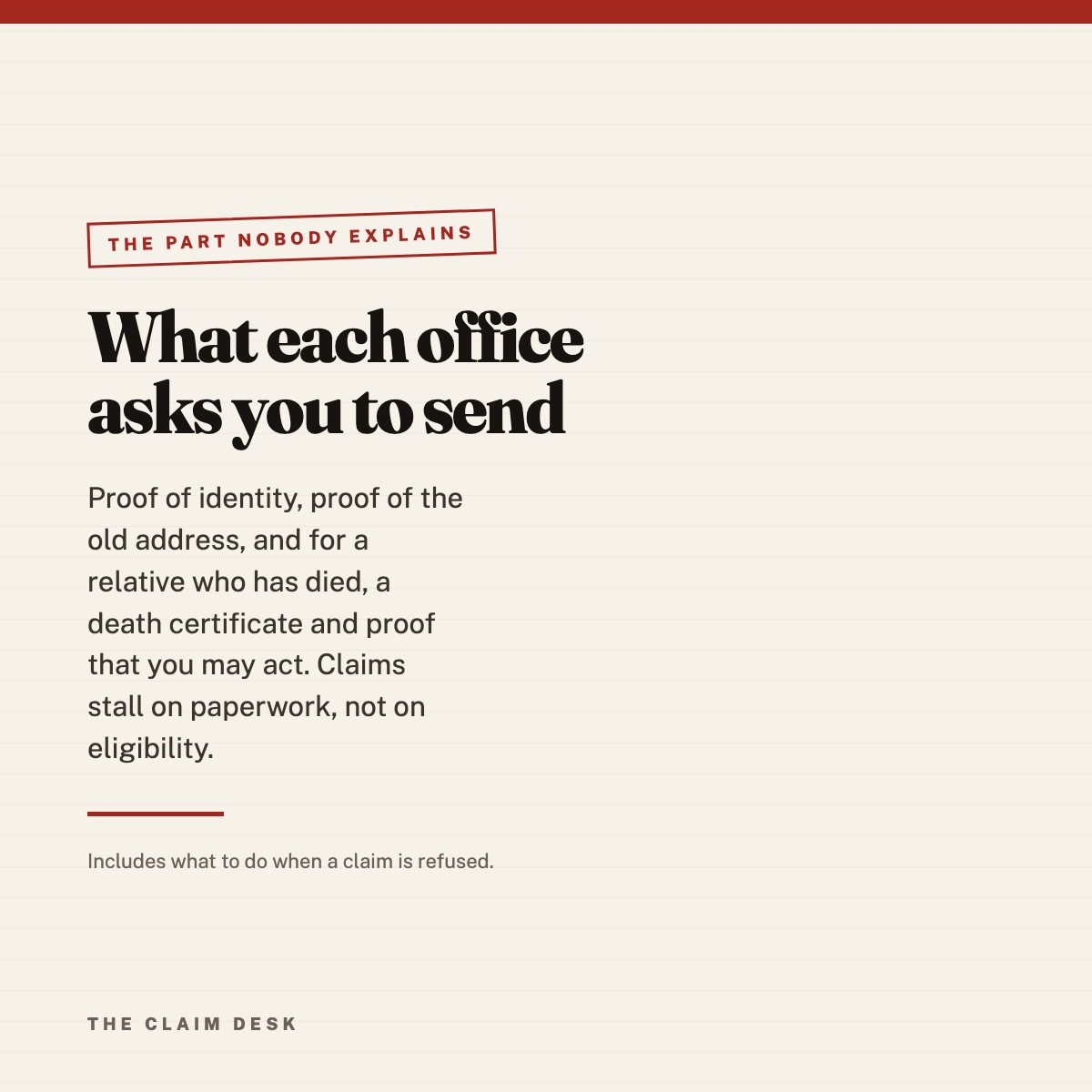 What each office asks you to send